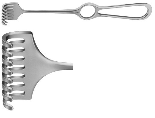 AE-BT258R, VOLKMANN RETRACTOR 8-PRONGS, BLUNT, 8X40MM 220 mm, 8 3/4" 