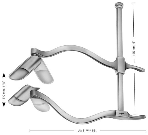 AE-BV906R, SMITH-BUIE, RECTAL RETRACTOR DIMENSION OF BLADES: 58 x 23 MM 165 x 155 MM, 6 1/2 x 6"