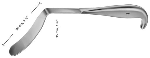 AE-BV928R, LEGUEU 	BLADDER SPATULA 	90 x 35 MM, 3 1/2 x 1 3/8" 	260 mm, 10 1/4" 