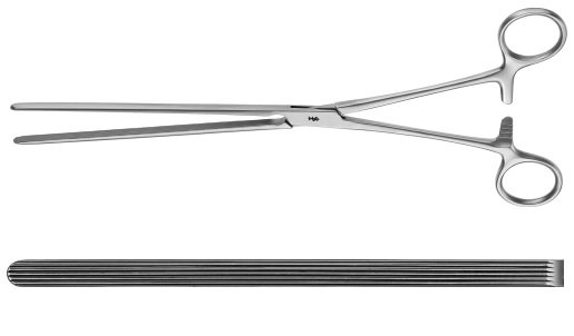 AE-EA170R, MAYO-ROBSON, INTESTINAL CLAMP STRAIGHT, HARD ELASTIC 250 mm, 10"