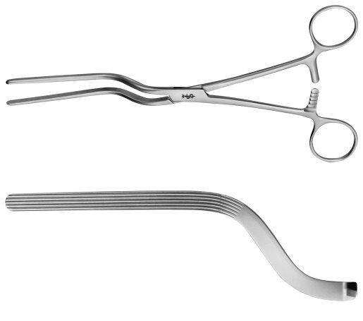 AE-EA191R, BRUNNER, INTESTINAL CLAMP BAYONETT SHAPE 245 mm, 9 3/4"