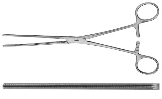 AE-EA206R, KOCHER, ATRAUMATA INTESTINAL CLAMP, STRAIGHT, VERY SOFT AND ELASTIC 280 mm, 11"