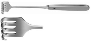 AE-BT224R, VOLKMANN RETRACTOR 4-PRONGS, SHARP, 9X19MM 225 mm, 9"