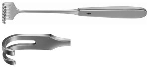 AE-BT227R, VOLKMANN RETRACTOR 2-PRONGS, BLUNT, 8,5X8MM 225 mm, 9"