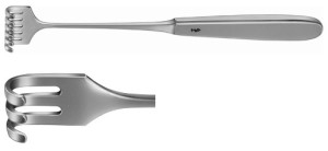 AE-BT228R, VOLKMANN RETRACTOR 3-PRONGS, BLUNT, 8,5X13MM 225 mm, 9"