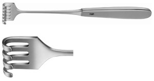 AE-BT229R, VOLKMANN RETRACTOR 4-PRONGS, BLUNT, 8,5X19MM 225 mm, 9"