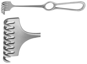 AE-BT265R, VOLKMANN RETRACTOR 8-PRONGS,SEMI SHARP, 8,5X40MM 220 mm, 8 3/4"