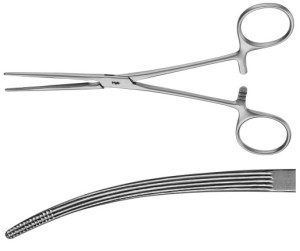 AE-EA107R, BAINBRIDGE, INTESTINAL CLAMP, CURVED, 155 mm, 6"