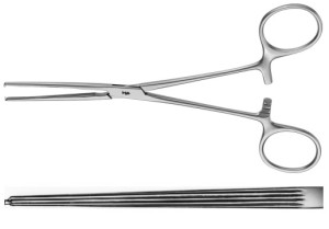 AE-EA114R, ALLEN, INTESTINAL CLAMP STRAIGHT, 1X2 TEETH, 155 mm, 6"