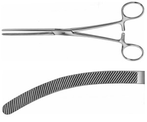 AE-EA125R, HARTMANN, INTESTINAL CLAMP CURVED, SOFT AND ELASTIC 200 mm, 8"
