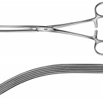 AE-EA141R, KOCHER, INTESTINAL CLAMP, CURVED, SOFT AND ELASTIC 210 mm, 8 1/4"