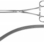 AE-EA146R, KOCHER, INTESTINAL CLAMP, CURVED, SOFT AND ELASTIC 230 mm, 9"