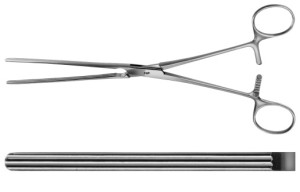 AE-EA150R, KOCHER, INTESTINAL CLAMP, STRAIGHT, VERY SOFT AND ELASTIC 220 mm, 8 3/4"