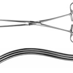 AE-EA155R, KOCHER, INTESTINAL CLAMP, CURVED, VERY SOFT AND ELASTIC, 220 mm, 8 3/4"