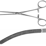 AE-EA223R, DOYEN, ATRAUMATA INTESTINAL CLAMP CURVED, SOFT AND ELASTIC 170 mm, 6 3/4"