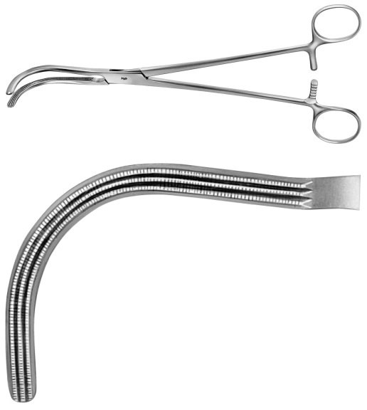 AE-EF002R, GUYON, ATRAUMATA KIDNEY PEDICLE CLAMP 230 mm, 9"
