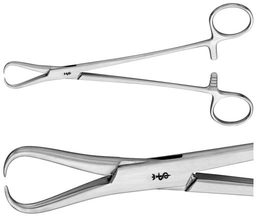 AE-EO106R, ADAIR, UTERINE TENACULUM FORCEPS STRAIGHT 190 mm, 7 1/2"