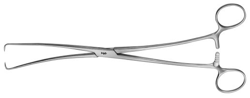 AE-EO130R, DUPLAY, UTERINE TENACULUM FORCEPS S-SHAPED CURVED 250 mm, 10"