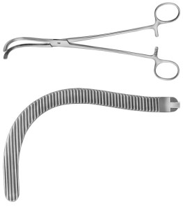 AE-EF011R, GUYON, KIDNEY PEDICLE CLAMP, 230 mm, 9"