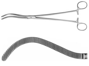 AE-EF012R, GUYON, KIDNEY PEDICLE CLAMP, 265 mm, 10 1/2"