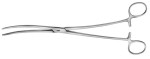 AE-EO077R, BOZEMANN, UTERINE DRESSING FORCEPS S-SHAPE, JAWS WITH LONGITUDINAL GROOVE 255 mm, 10"