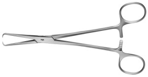 AE-EO105R, POZZI, UTERINE TENACULUM FORCEPS 175 mm, 7"