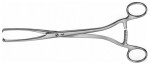 AE-EO221R, MUSEUX, UTERINE TENACULUM FORCEPS 2X2 TEETH , STRAIGHT 240 mm, 9 1/2"
