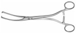 AE-EO226R, MUSEUX, UTERINE TENACULUM FORCEPS 2X2 TEETH, CURVED 240 mm, 9 1/2"