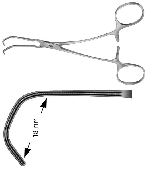 AE-FB591R, CASTANEDA, ATRAUMATA VASCULAR CLAMP FOR NEONATALES, 18 MM 155 mm, 6"