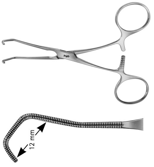 AE-FB708R, COOLEY, ATRAUMATA -VASCULAR CLAMP CURVED, 50 MM 115 mm, 4 1/2"
