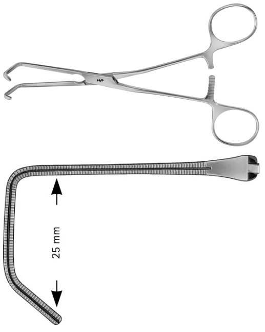AE-FB721R, COOLEY, ATRAUMATA -VASCULAR CLAMP 25 MM 165 mm, 6 1/2"