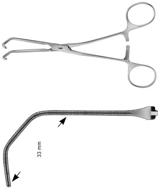 AE-FB723R, COOLEY, ATRAUMATA -VASCULAR CLAMP 33 MM 175 mm, 7"