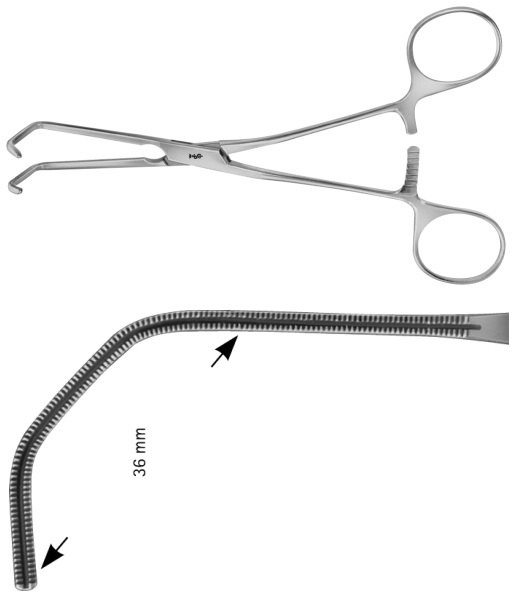 AE-FB724R, COOLEY, ATRAUMATA -VASCULAR CLAMP 36 MM 180 mm, 7"