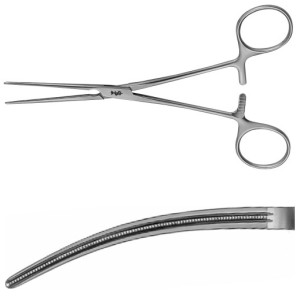 AE-FB445R, PEAN, ATRAUMATA VASCULAR CLAMP CURVED, 50 MM 155 mm, 6"