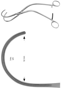 AE-FB488R, WEBER, ATRAUMATA VASCULAR CLAMP AORTA ANASTOMOSIS CLAMP, LEFT, 52 MM 260 mm, 10 1/4"
