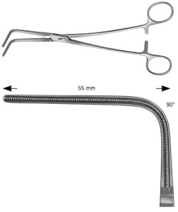 AE-FB516R, DE BAKEY, ATRAUMATA -VASCULAR CLAMP ANGLED 90°, 55 MM 210 mm, 8 1/4"