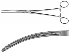 AE-FB527R, DE BAKEY- PEAN, ATRAUMATA -VASCULAR CLAMP CURVED, 60 MM 200 mm, 8"