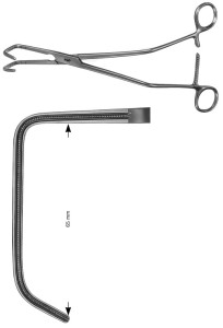 AE-FB530R, HOPT, ATRAUMATA-KIDNEY CLAMP PANKREAS CLAMP, 65 MM 245 mm, 9 3/4"