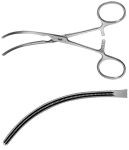 AE-FB541R, DE BAKEY, ATRAUMATA -BULLDOG CLAMP RING HANDLE, CURVED JAWS, 53 MM 125 mm, 5" AE-FB541R, DE BAKEY, ATRAUMATA -BULLDOG CLAMP RING HANDLE, CURVED JAWS, 53 MM 125 mm, 5"