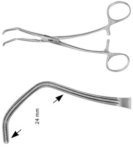 AE-FB563R, COOLEY, ATRAUMATA -VASCULAR CLAMP PEDIATRIC PATTERN, 24 MM 160 mm, 6 1/4"