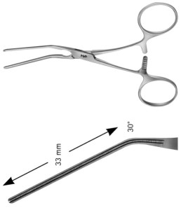 AE-FB581R, CASTANEDA, ATRAUMATA VASCULAR CLAMP FOR NEONATALES, 33 MM, 30° 120 mm, 4 3/4"