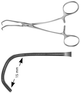 AE-FB590R, CASTANEDA, ATRAUMATA VASCULAR CLAMP FOR NEONATALES, 15MM 155 mm, 6"