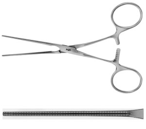 AE-FB701R, COOLEY, ATRAUMATA -VASCULAR CLAMP ANGLED 15°, 50 MM 125 mm, 5"