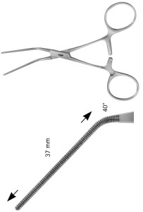 AE-FB704R, COOLEY, ATRAUMATA -VASCULAR CLAMP ANGLED 40°, 50 MM 120 mm, 4 3/4"