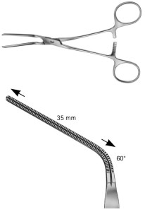AE-FB718R, COOLEY, ATRAUMATA -VASCULAR CLAMP 60 DEGREES ANGLED 160 mm, 6 1/4"