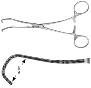 AE-FB725R, DERRA-COOLEY, ATRAUMATA -VASCULAR CLAMP 16 MM 170 mm, 6 3/4"