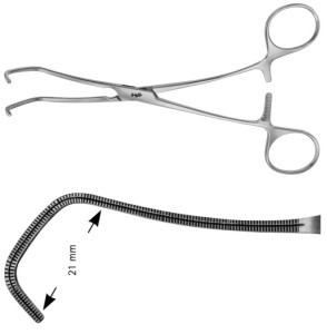 AE-FB726R, DERRA-COOLEY, ATRAUMATA -VASCULAR CLAMP 21 MM 175 mm, 7"