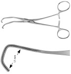 AE-FB729R, COOLEY, ATRAUMATA -VASCULAR CLAMP ANGLED 20°, 17 MM 170 mm, 6 3/4"