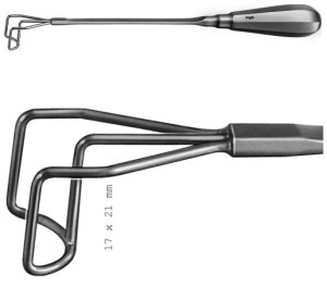 AE-FB971R, BOROWSKI, AORTA VALVE RETRACTOR SHAFT MALLEABLE, 17X21 MM 270 mm, 10 3/4"