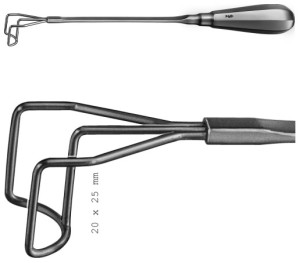 AE-FB973R, BOROWSKI, AORTA VALVE RETRACTOR SHAFT MALLEABLE, 20X25 MM 270 mm, 10 3/4"